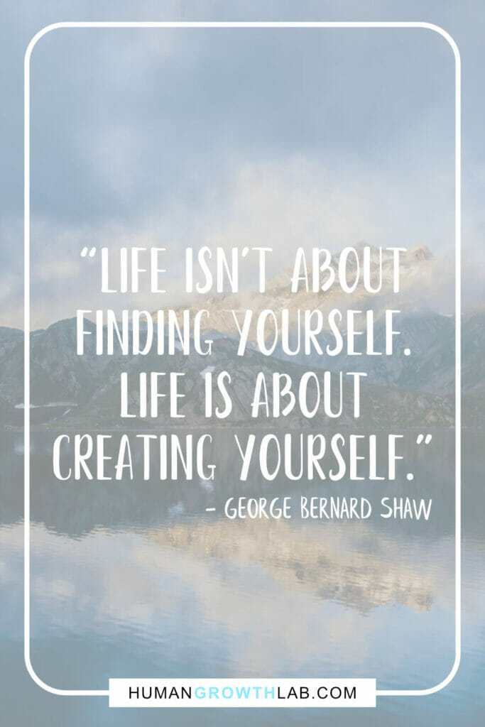 George Bernard Shaw inspirational message about life - “Life isn't about
finding yourself.
Life is about
creating yourself.”
